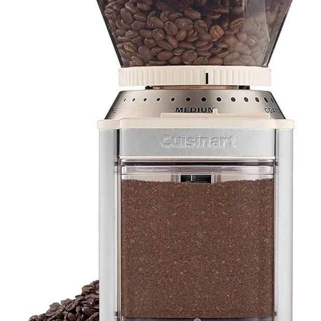 CUISINART Coffee Grinder, Electric Burr One-Touch Automatic Grinder with18-Position Grind Selector, Stainless Steel, DBM-8CRMP1, Cream