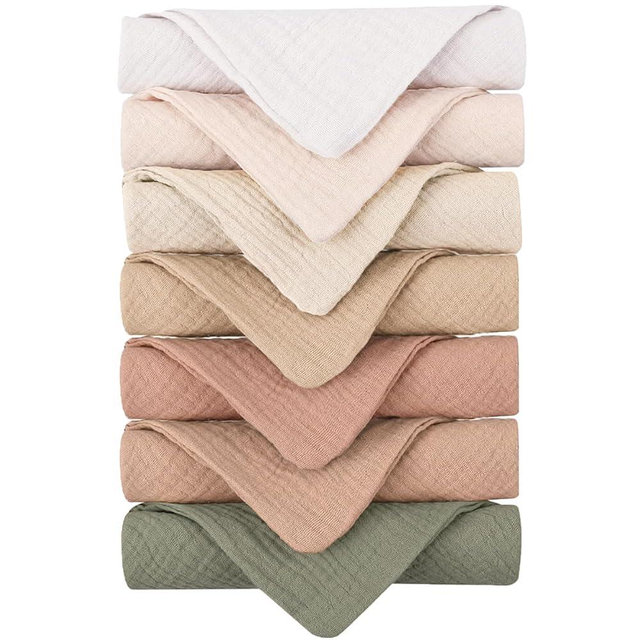 Konssy 7-Pack Soft Cotton Face Cloths, Reusable Absorbent Washcloths for Sensitive Skin, Facial Makeup Remover Towels for Women (11 x 11 Inch)