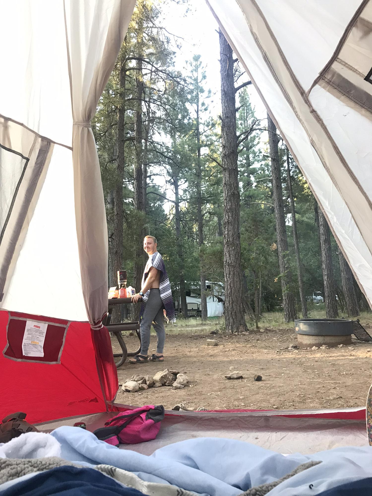 August 2019 - our first camping trip together in Flagstaff, AZ