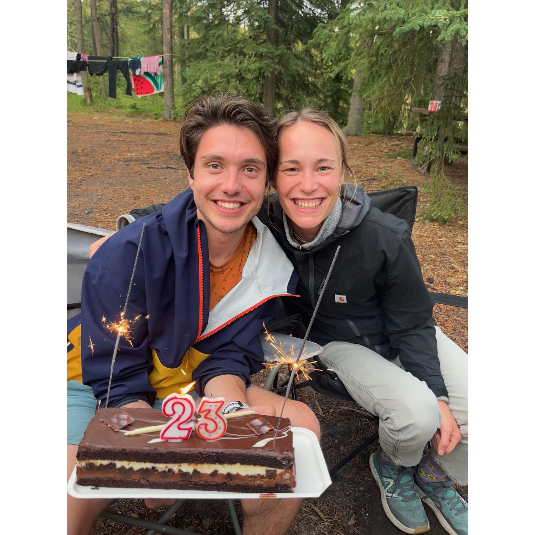 We celebrated Mike's 23rd birthday camping at Narrow Hills with friends! Highlights include: a sleepless night due to mosquitos buzzing in Mike's hammock, and for once Mercedes slept pretty well!