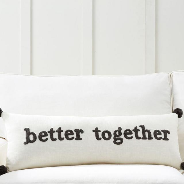 Better Together Lumbar Pillow, 14 x 38", Ivory Multi