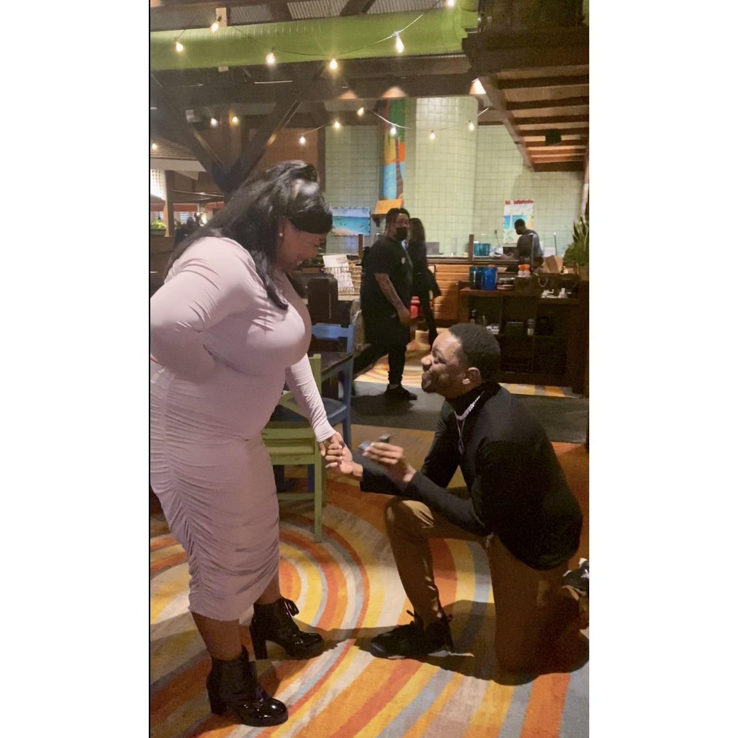 The night she said "I do" as our friends snapped photo's at her favorite restaurant