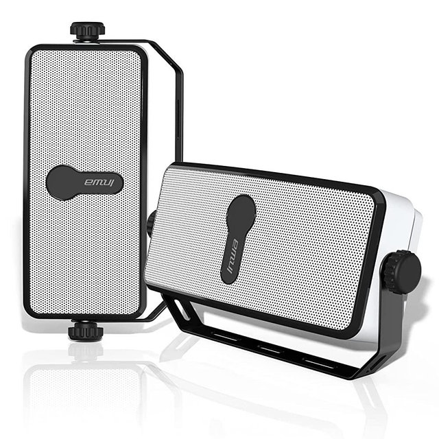 Inwa Bluetooth Outdoor Speaker, IPX5 Waterproof Wall Mount Speaker, Wireless Sync Up to 100 Speakers, Connect Seamlessly to Phone, Computer, Echo Dot, Suitable for Patio, Porch, Gazebo, Garage, 2 Sets