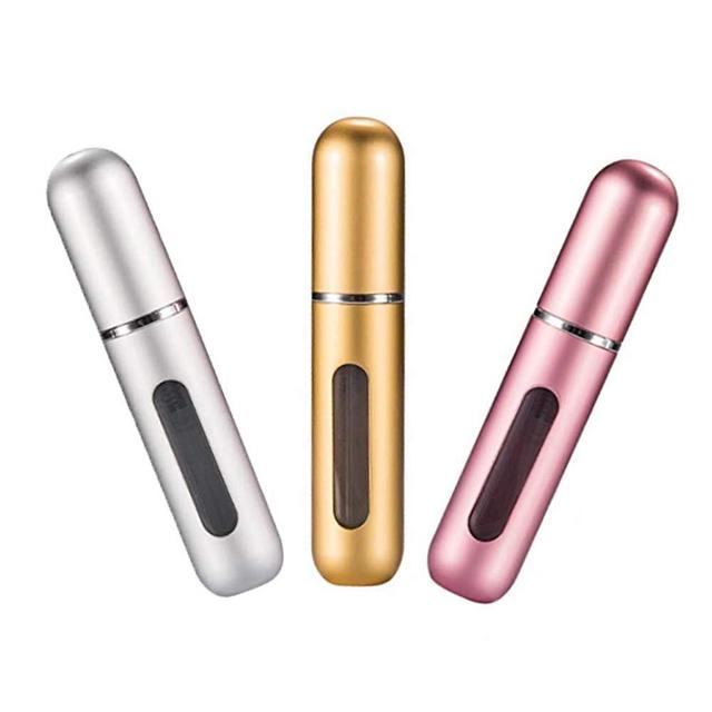 HINNASWA Perfume Atomizer Portable Mini Refillable Perfume Empty Spray Bottle Atomizer Bottom Refill Pump Case for Traveling and Outgoing 3 Pcs Pack of 5ml