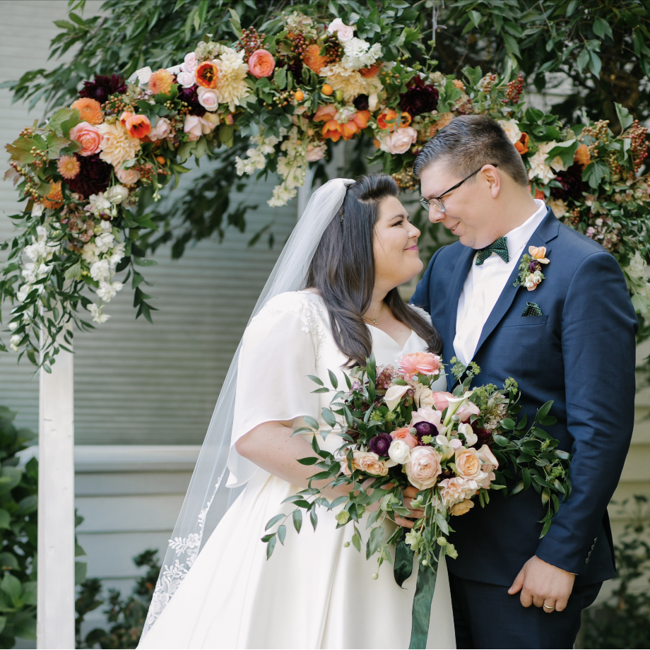 We loved this incredible floral arch by the incredible Kathy Lloyd (with help from Madi!)--these blooms added so much beauty and joy to the day for us!