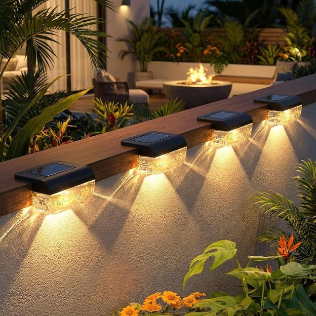 Eyrosa Solar Deck Lights 12 Pack, Solar Lights Outdoor Waterproof for Outside, Stairs, Step, Fence, Yard, Garden, Patio, Pool, Railing (Warm White)