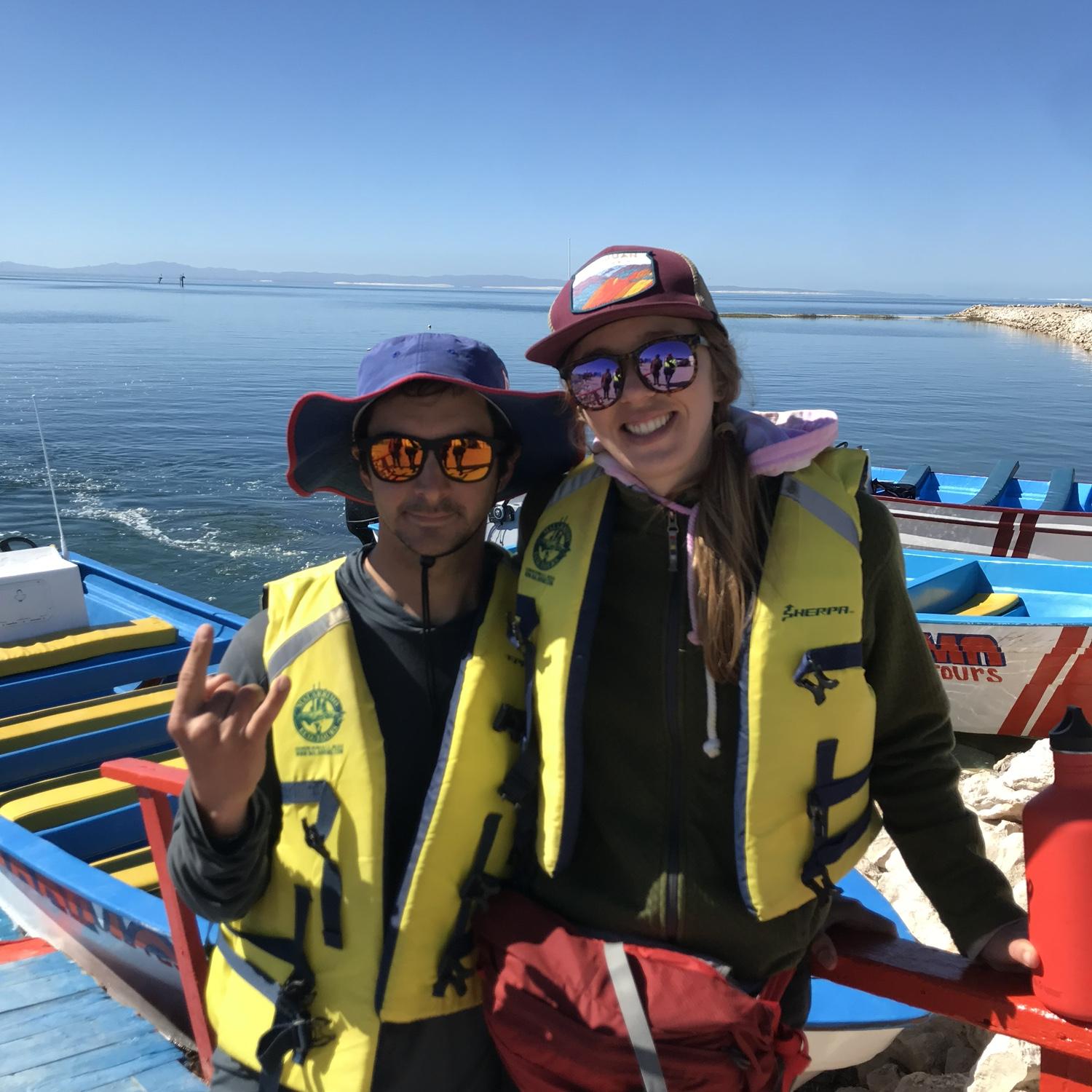 Mishael and Will after whale watching in Baja Mexico!
