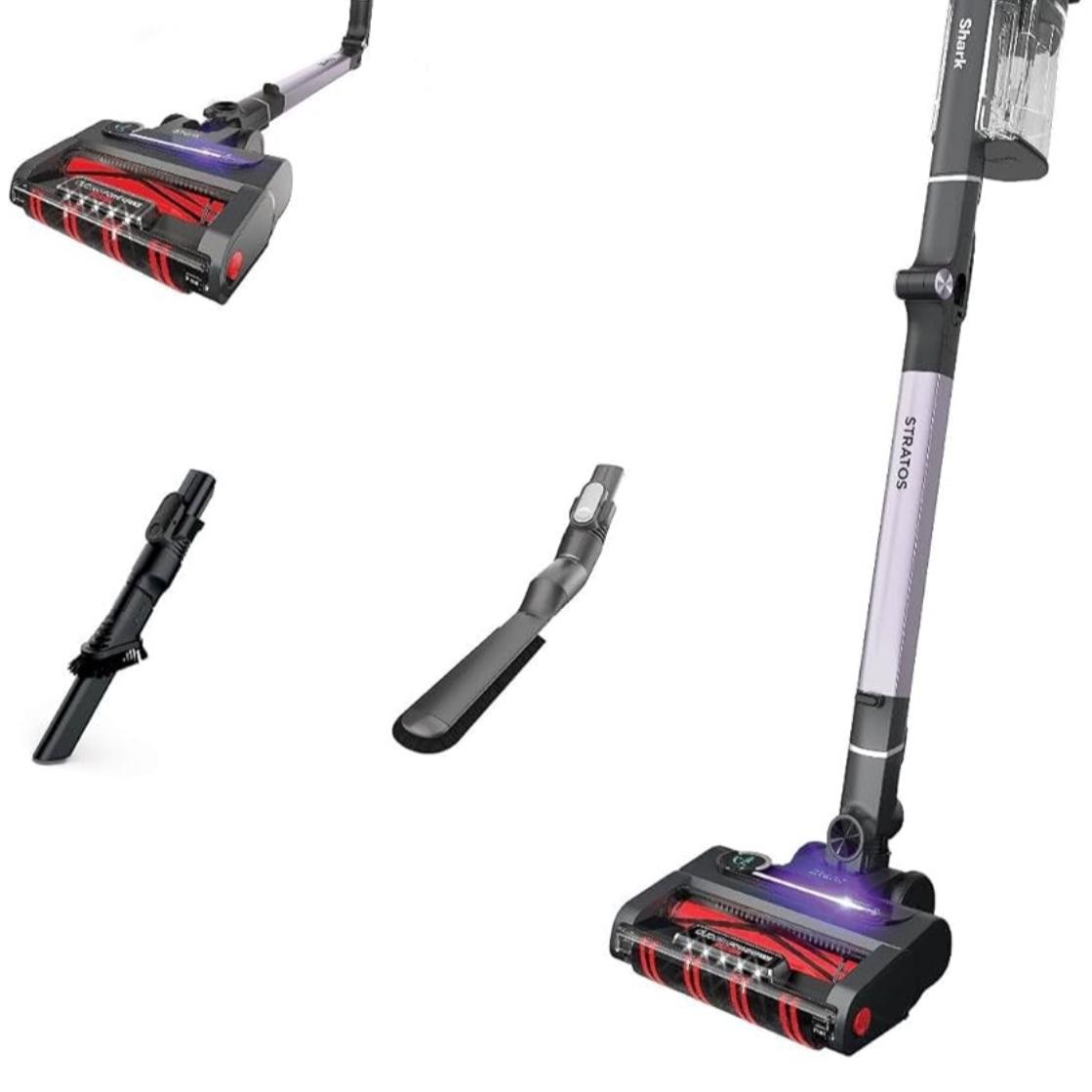 Shark IZ862H Stratos Cordless Vacuum with Clean Sense IQ and Odor Neutralizer, DuoClean PowerFins HairPro, Includes Duster Crevice Tool & Anti-Allergen Brush, Up to 60 Minute Runtime, Ash Purple