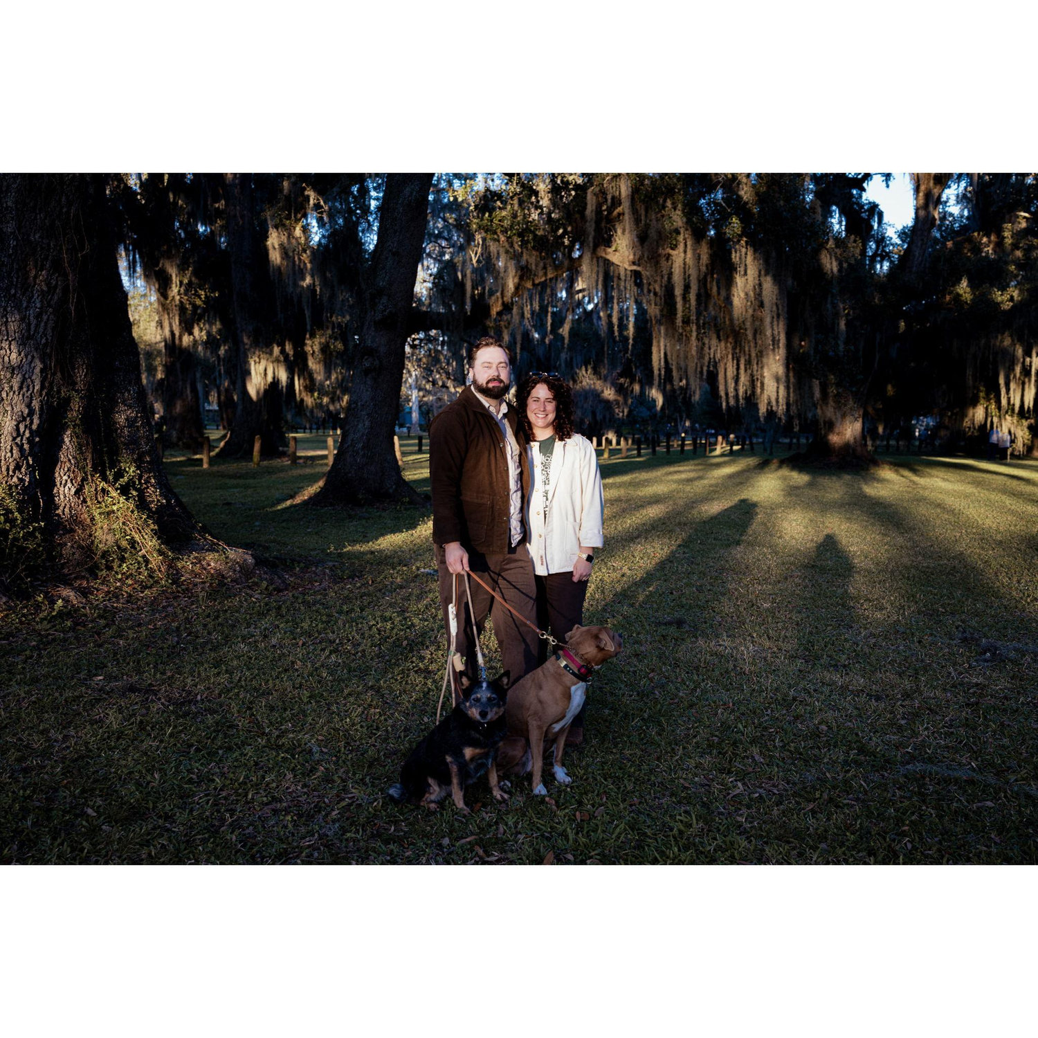 A stranger took this photo of us after they witnessed John propose in Audubon Park.