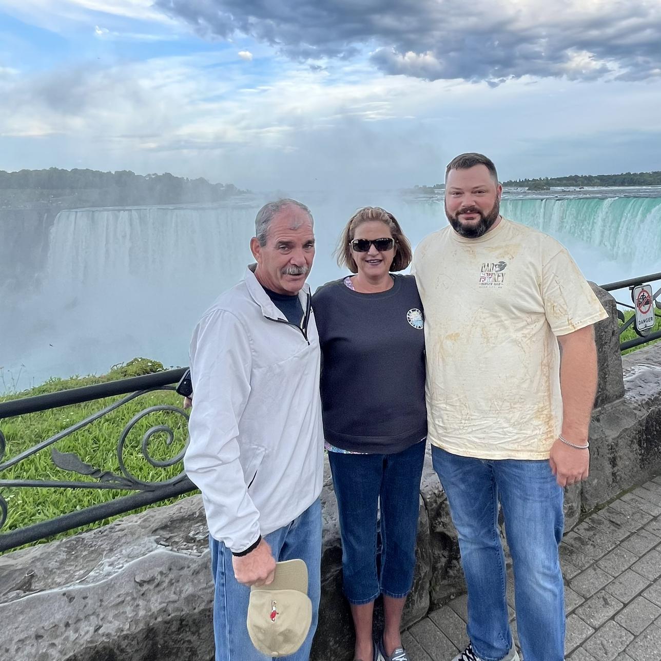 Cory and his parents visiting Niagara Falls Canada