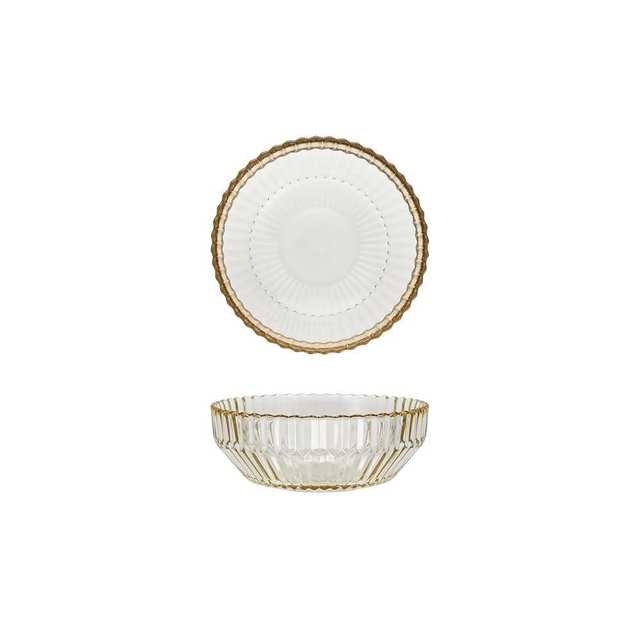 Fortessa Archie Glass, 23 Ounce/ 6 inch Cereal Bowl (Set of 4), Ginger Gold