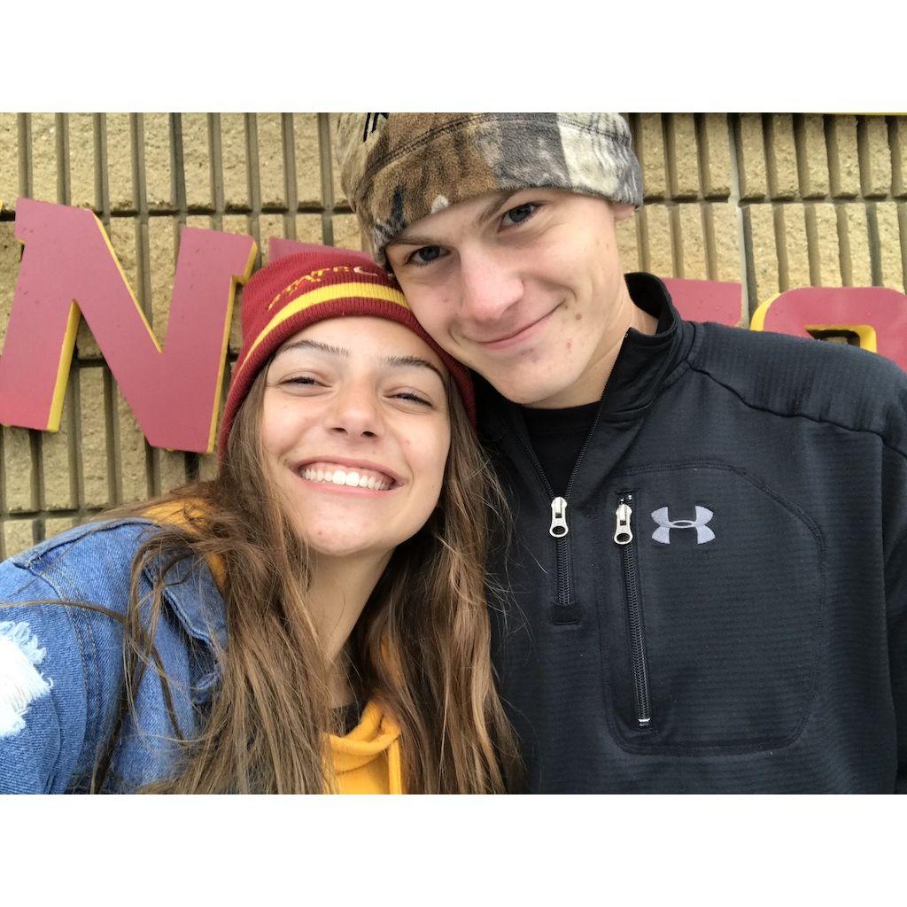 Luke came to visit Ashley for this Iowa State Football game but we got poured on at a family friend's tailgate!