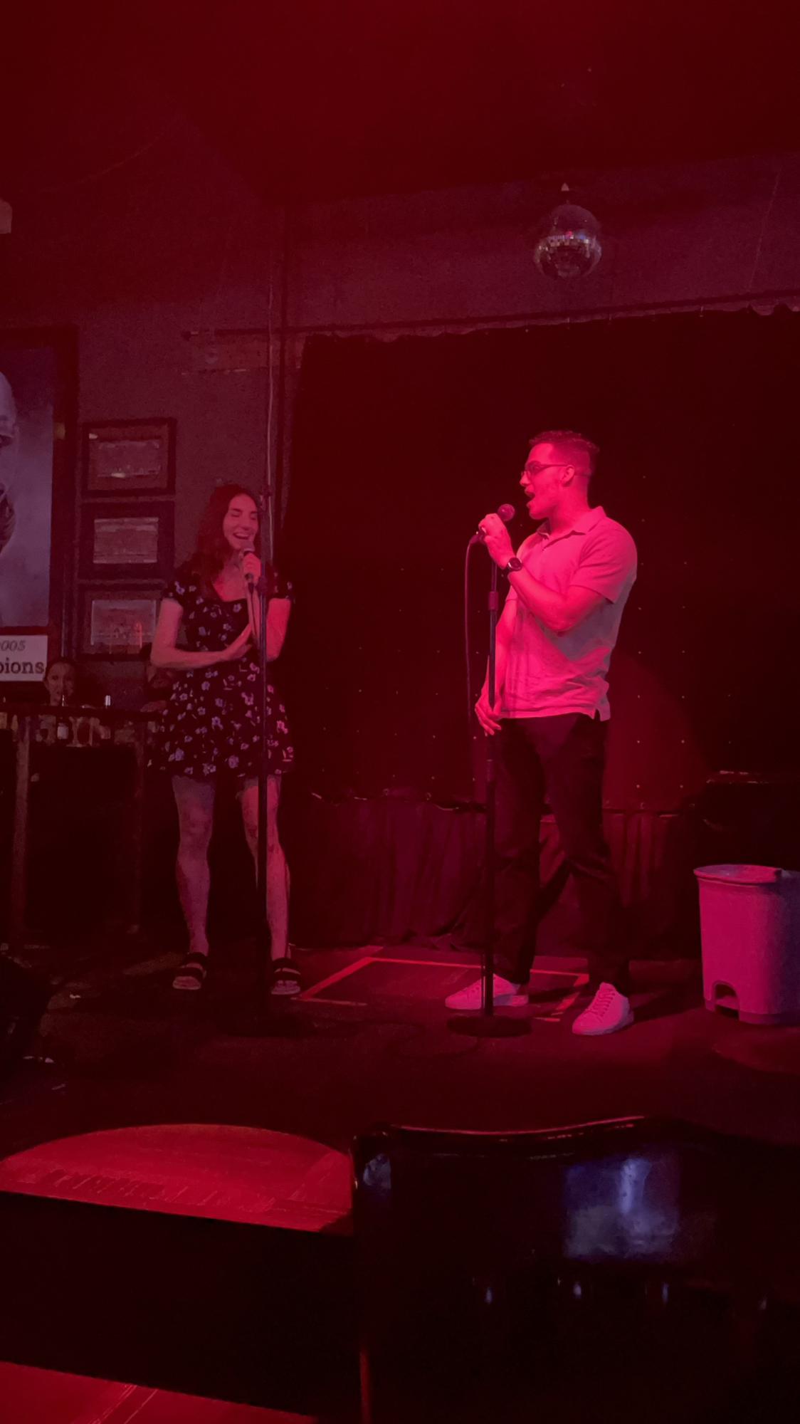 06/18/21: Singing “Home” by Edward Sharpe  and the Magnetic Zeroes in front of a packed crowd at The Common Interest karaoke bar in Austin, TX... just before proposing.