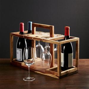 Wine Bottle and Glass Caddy