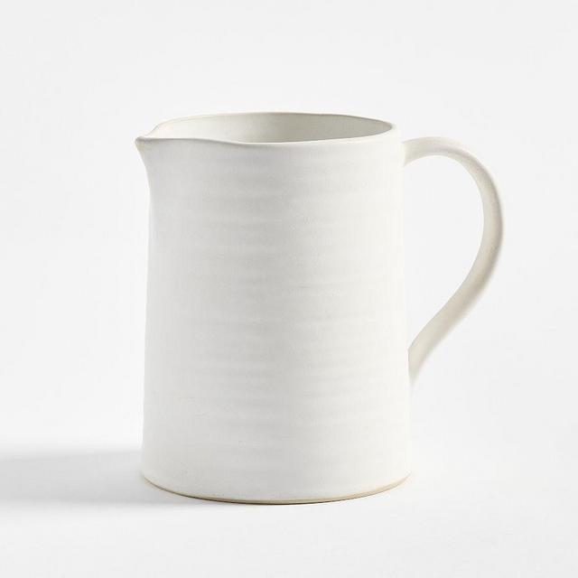 Larkin Stoneware Pitcher - Shell White