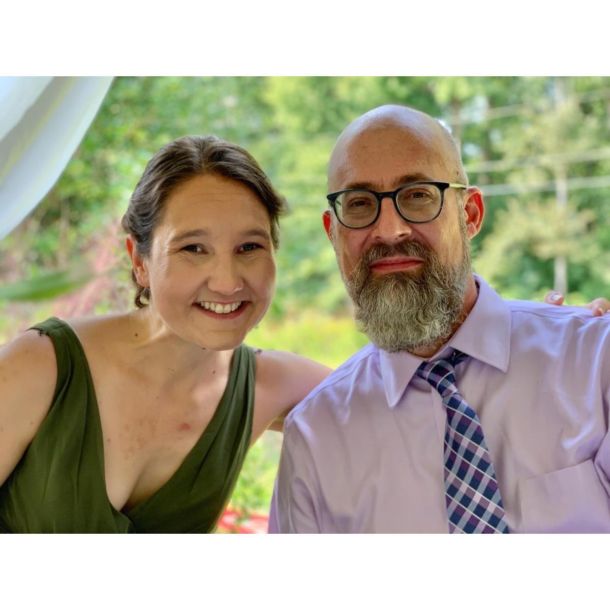 At Rachel's sister's wedding (when Clinton bravely sat at the head table and met all of Rachel's family after meeting her 6 weeks before)