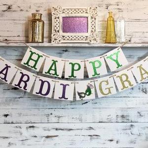 Mardi Gras Decorations,Mardi Gras Decor,Mardi Gras Party,Mardi Gras Banner,Mardi Gras Garland,Green Purple Gold,Mardi Gras Fleur de Lis,LSU