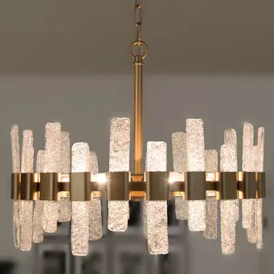 LNC Eternal 6-Light Brass Gold Modern/Contemporary Crystal Chandelier