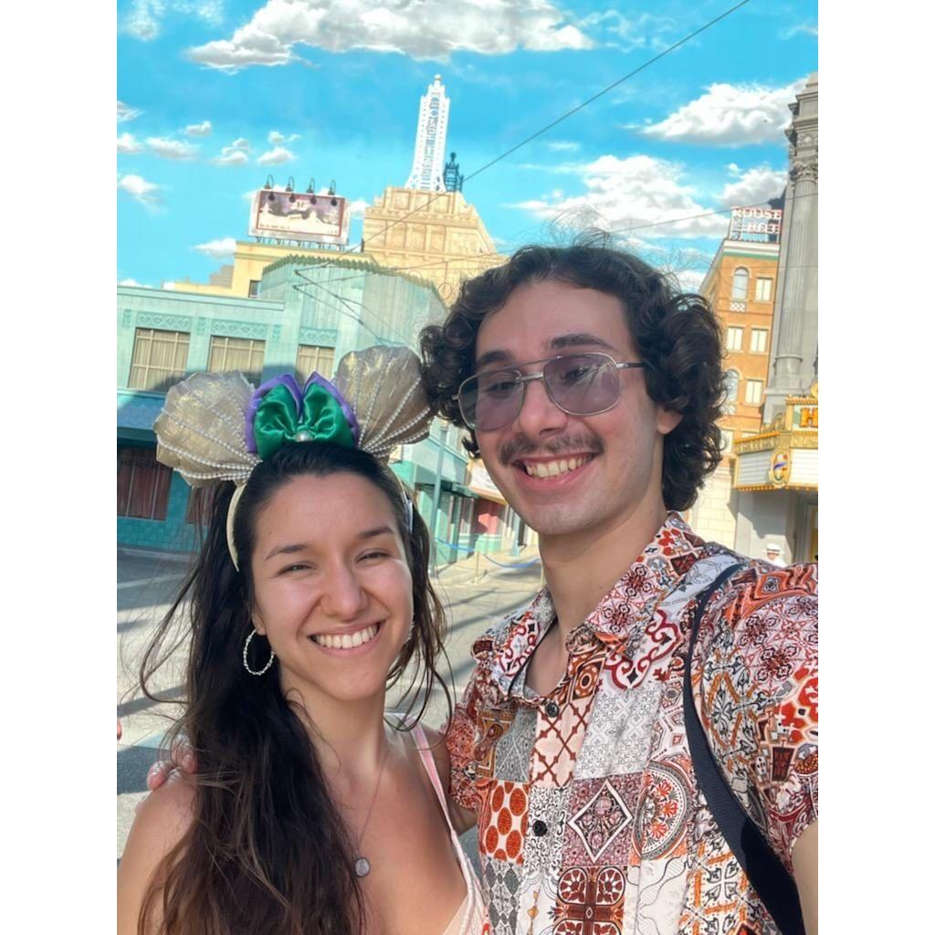 Our first completely solo trip to Disneyland! Michael bought Genesis Ariel ears, but the reality is, they look even more dainty on Michael. If you look closely, you can observe sunburns in the making.
