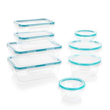Snapware 1136159 Total Solution 20-Piece Plastic Set Food Storage Container, Clear