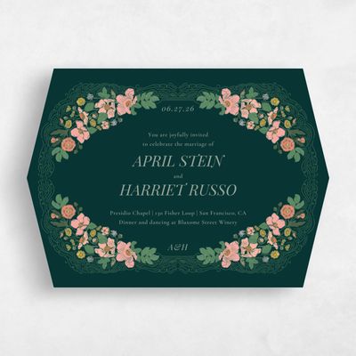 Green Diamond Wedding Invitation - Pomeroy Landscape