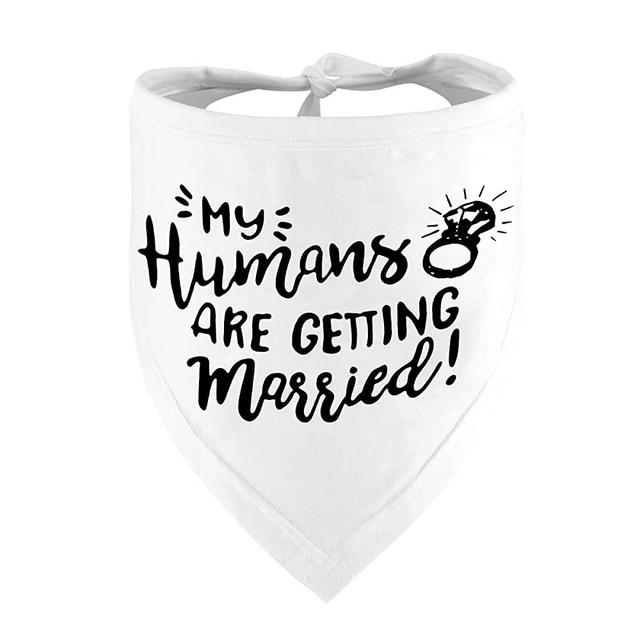 Engagement Gift, My Humans are Getting Married Dog Bandana, Wedding Photo Prop, Pet Scarf, Dog Engagement Announcement, Pet Accessories