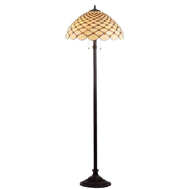 62" Lee Tiffany Style Floor Lamp (Includes LED Light Bulb)Bronze - JONATHAN Y