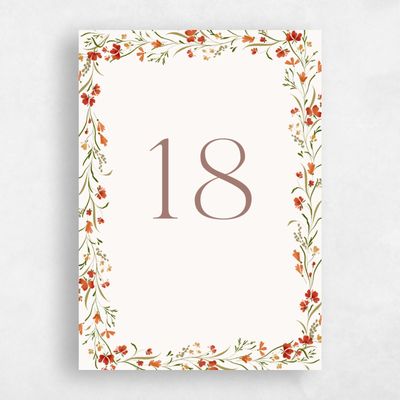Beige Wedding Table Number - Mirtillo