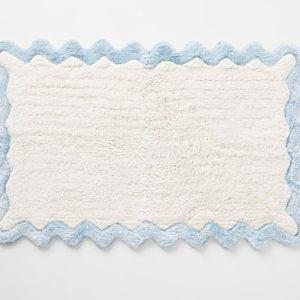 Anthropologie Scalloped Cotton Bath Mat