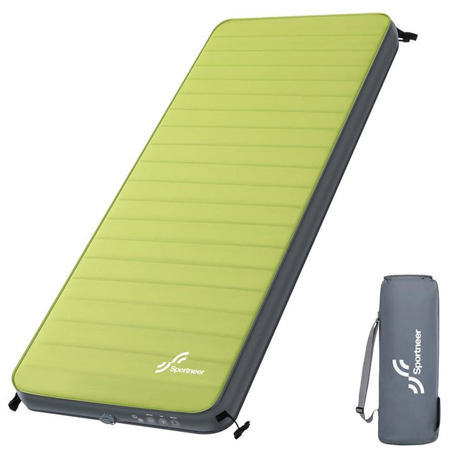 Sportneer Self Inflating Sleeping Pad, 4" Ultra-Thick Elasticity Foam Sleeping Mats for Camping, 4-Season Insulated Durable Camping Mat Air Mattress for Car Travel Tent Home