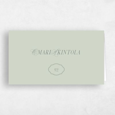 Grassy Sage, Green Wedding Place Card - Kotor