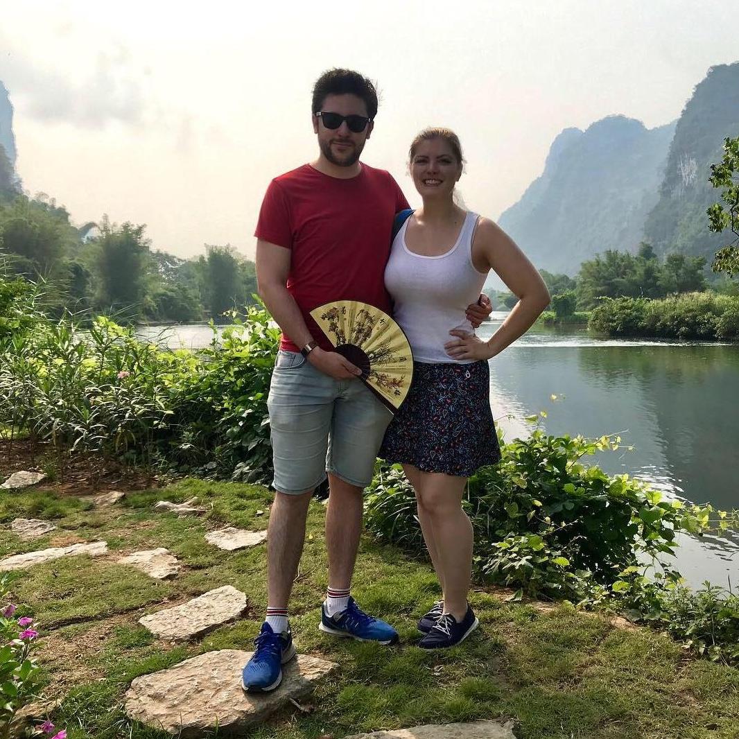 After riding through Yangshuo on mopeds, we took a pit-stop to appreciate the scenery and cool off from the heat
2019