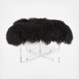 Mongolian Sheepskin Bench