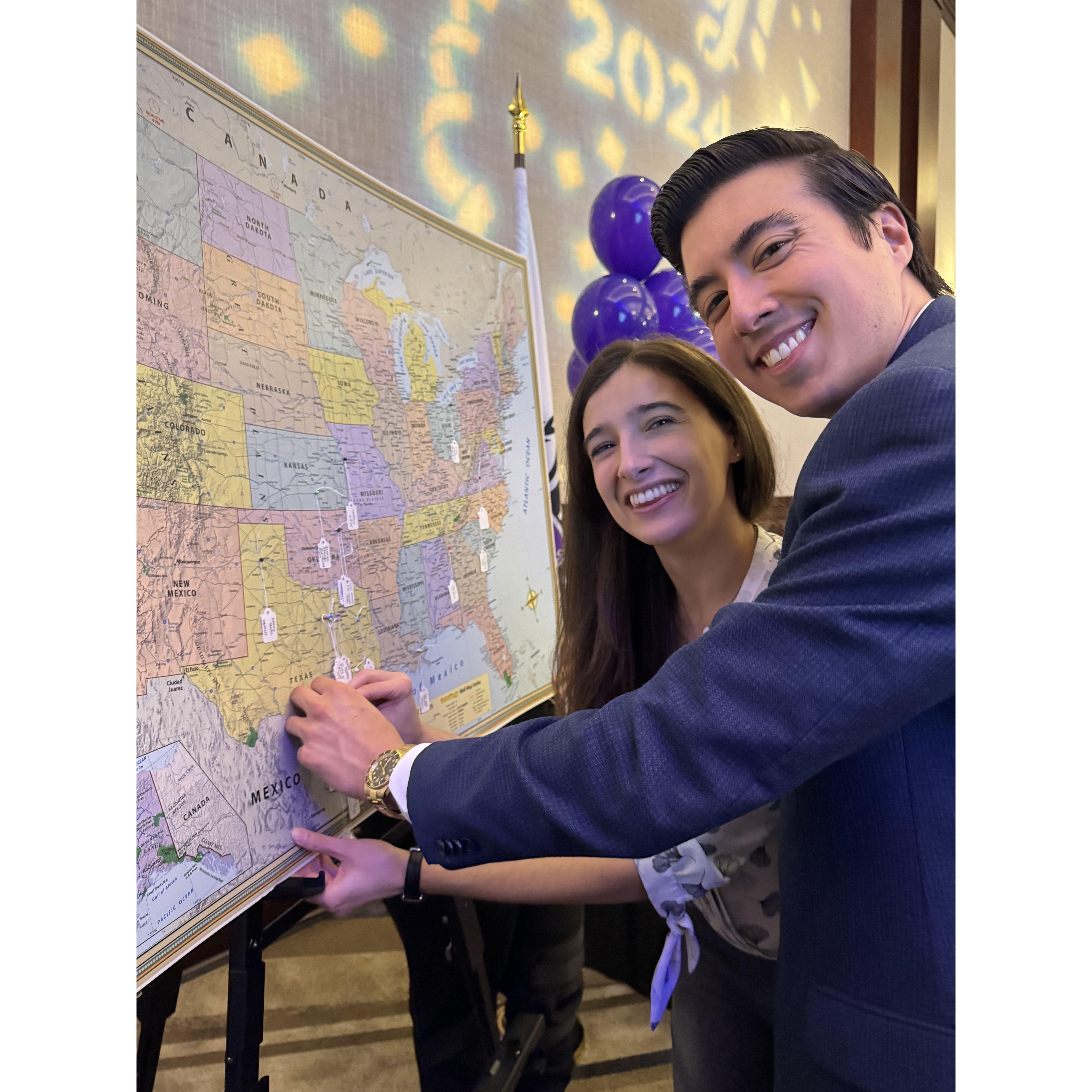 Matching into residency together in San Antonio!!! (Jennifer is in Psychiatry residency, and Kyle is in Family Medicine residency!)