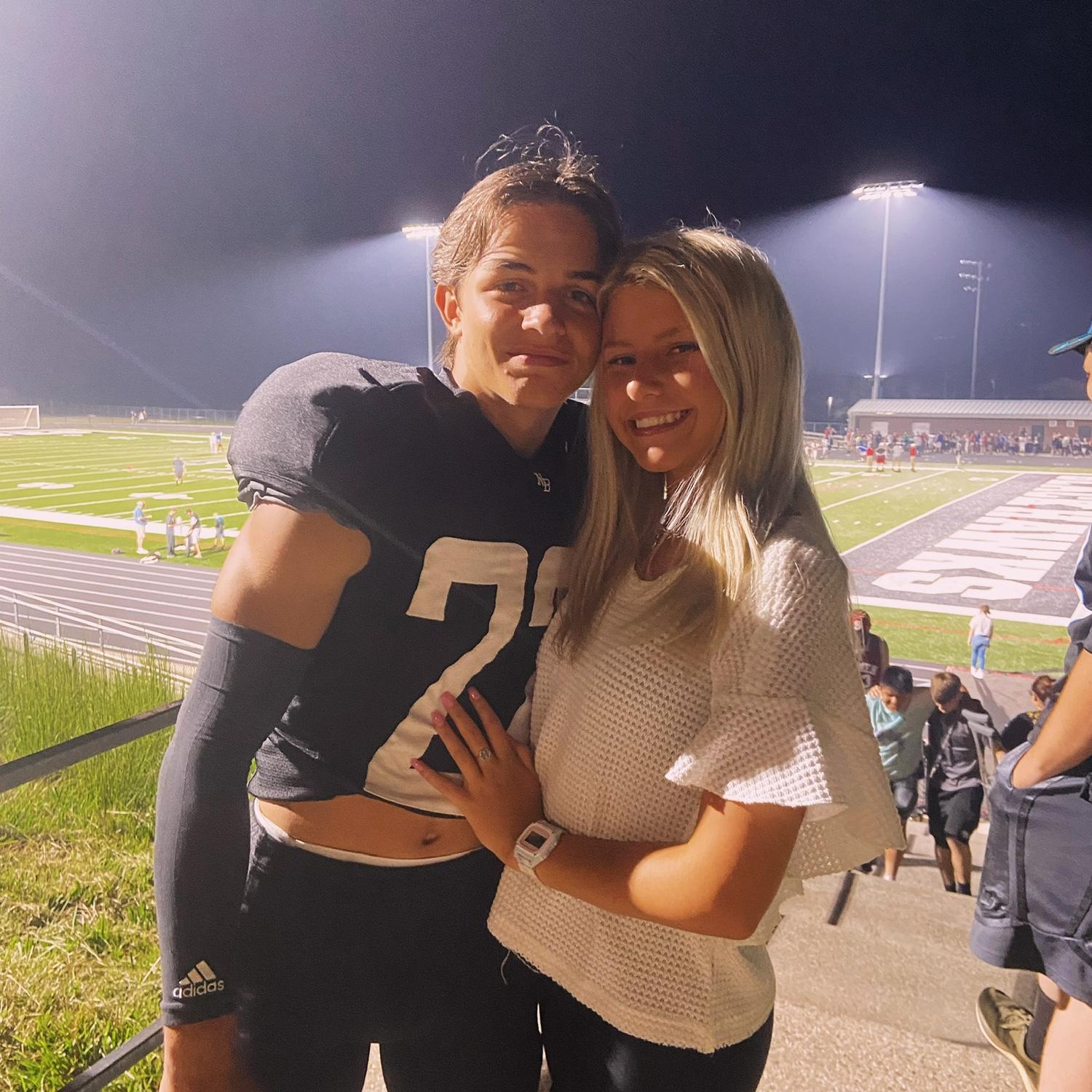 My most favorite part of high school was watching Hayden play football - I never missed a single game! This was one of our first pictures from football