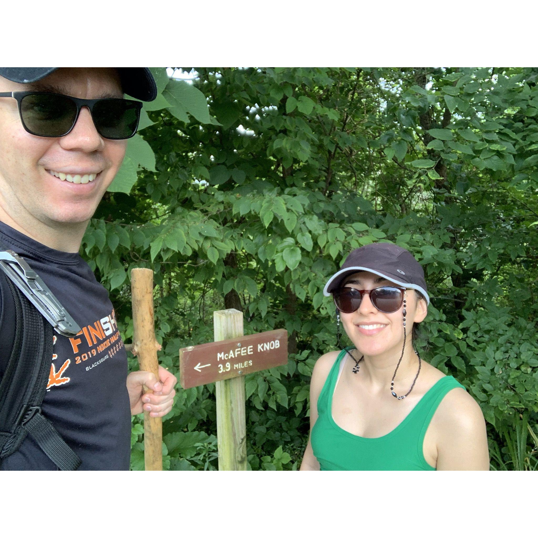 On our way up the trail to McAfee's Knob - Summer 2020