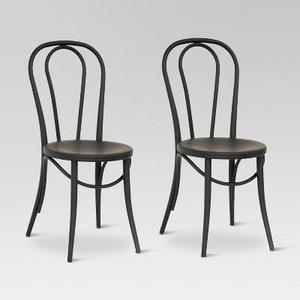 Emery Metal Bistro Chair - Matte Black (Set of 2) - Threshold™