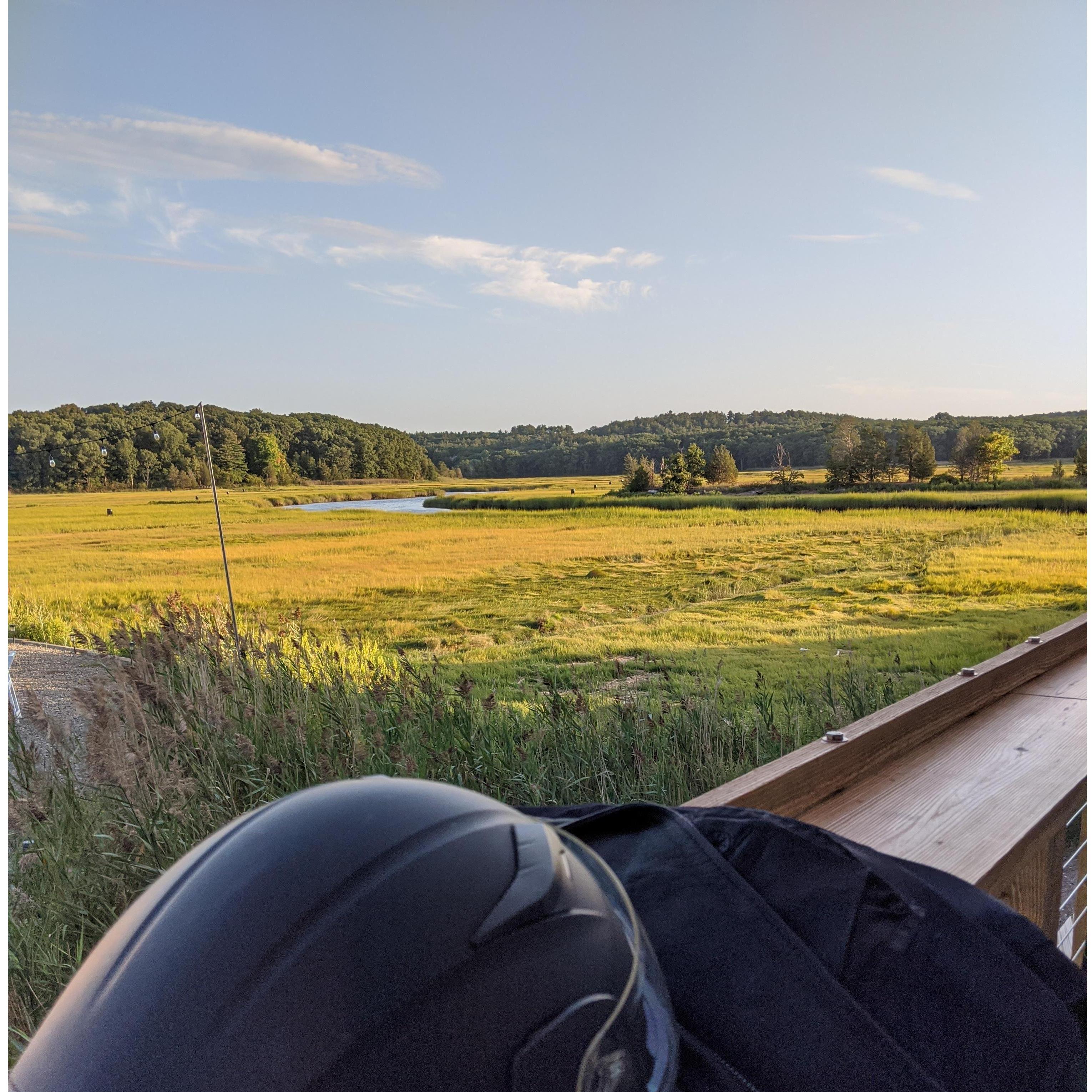A view from the venue. (Hopefully helmets will not be necessary this trip)