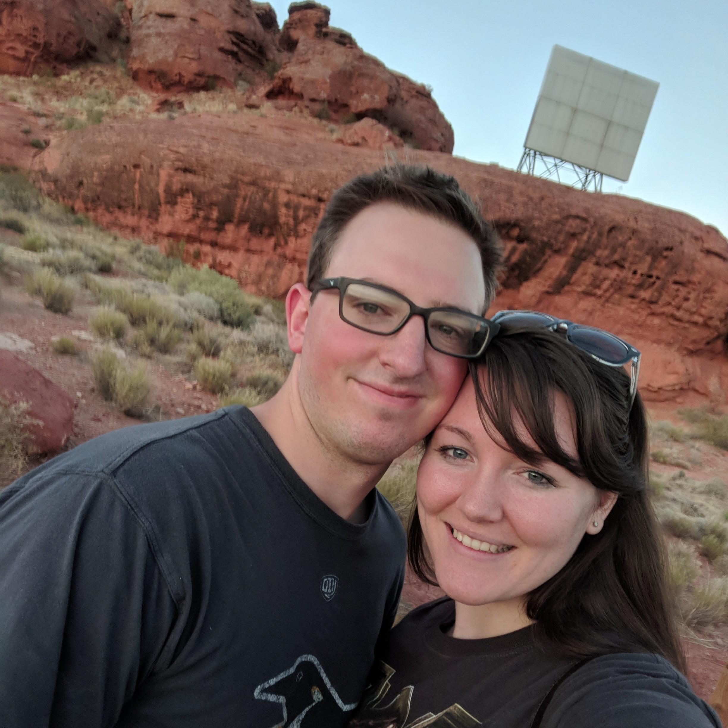 Hiking through the red Rock mountains in St. George.