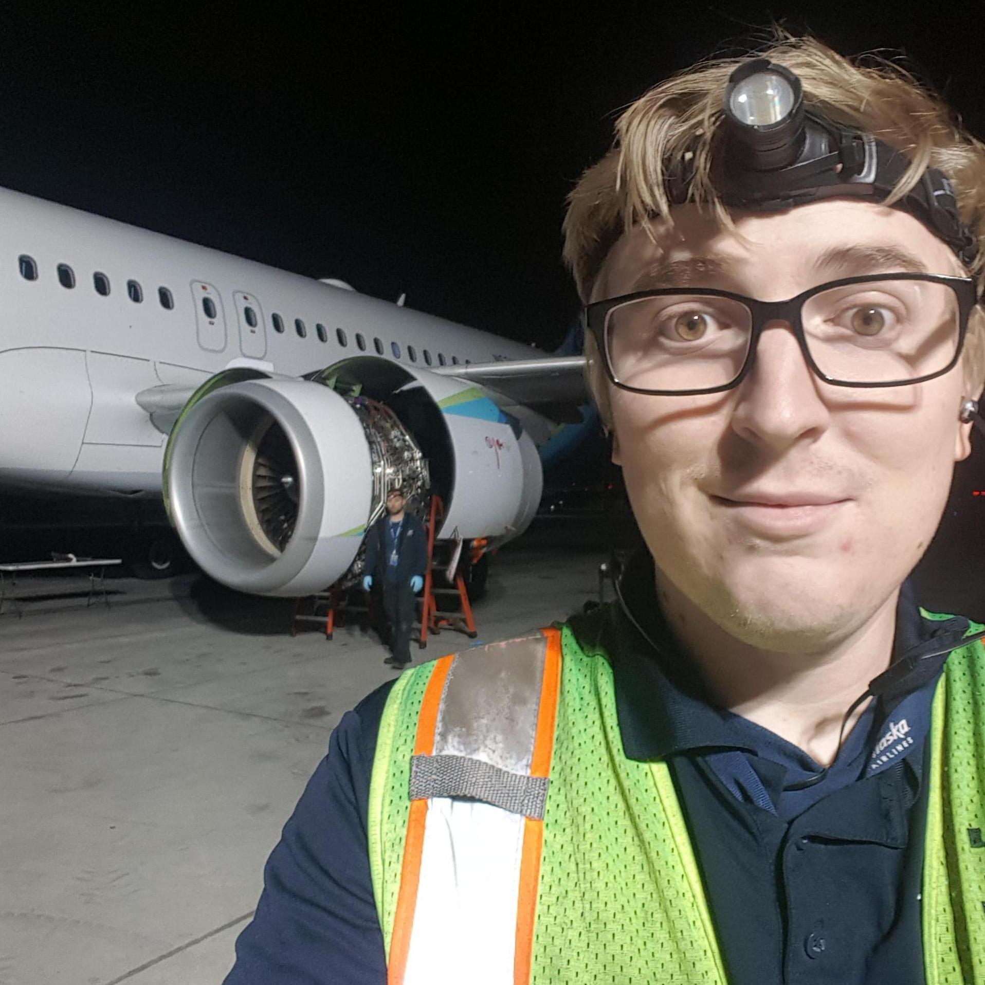 It was very difficult to be on opposite work hours while working the graveyard shift. I know Kayla always likes to see my goofy work selfies.