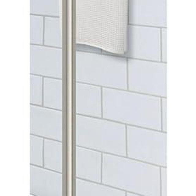 Command Bath Satin Nickel Towel Bar with Water Resistant Command Strips, Bathroom Organizer, 24 in Bar Length Holds up to 10 lbs