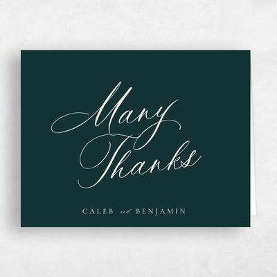 Dark Emerald, Green Wedding Thank You - Twila Landscape