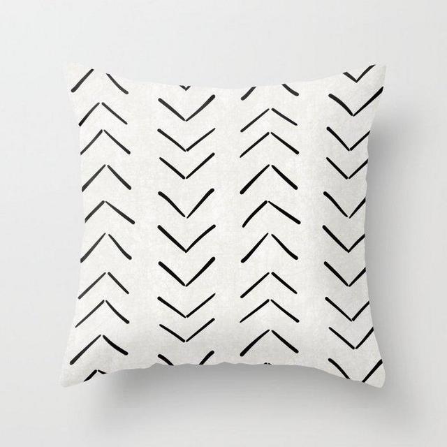 Mud Cloth Big Arrows in Cream Throw Pillow