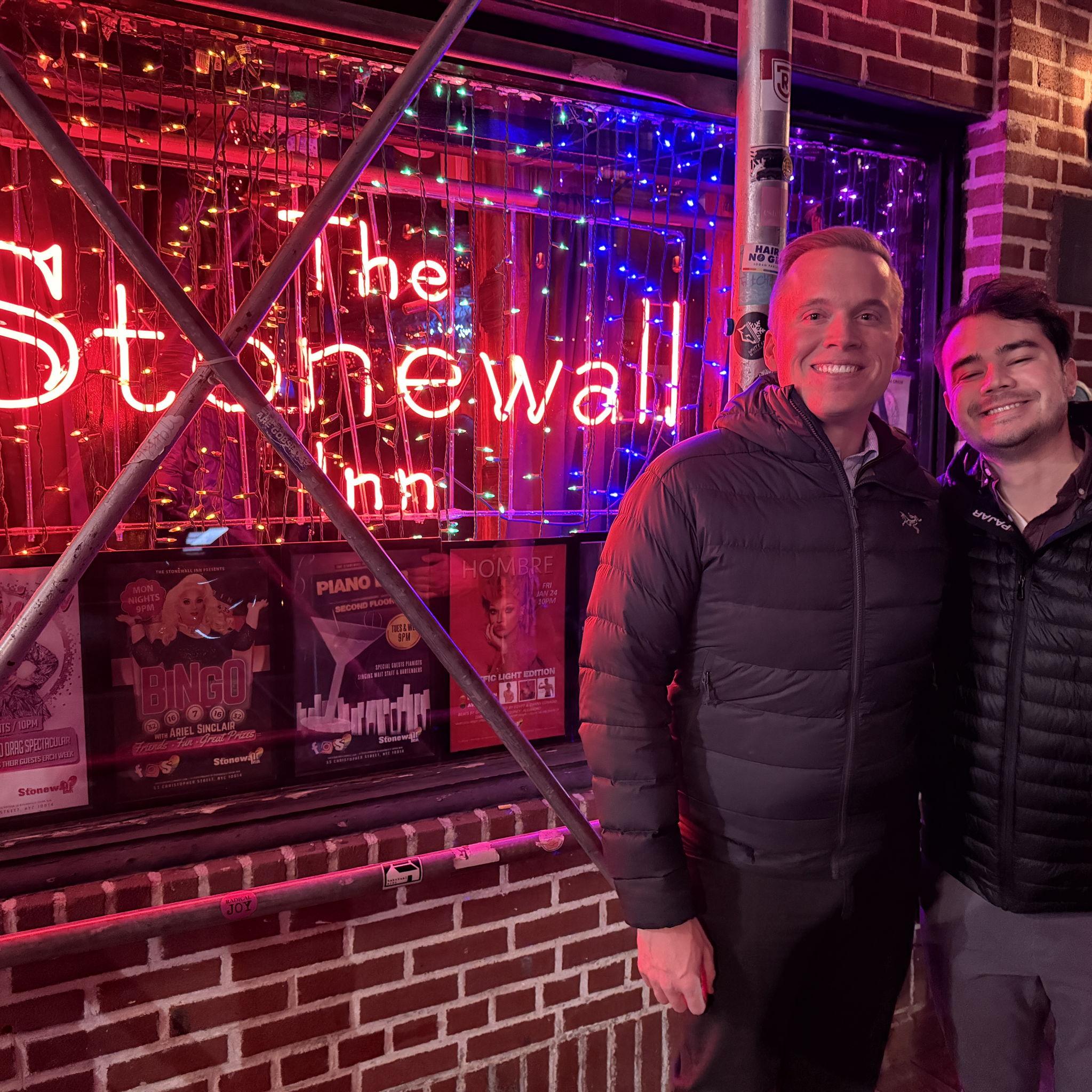Celebrating our engagement at The Stonewall Inn!