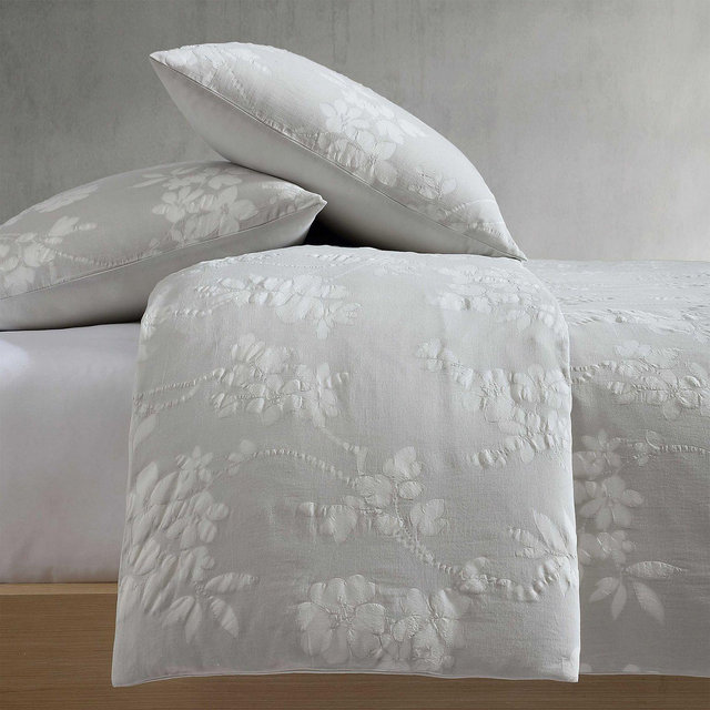 Calvin Klein Spring Branches Cotton Jacquard 3 Piece Duvet Cover Set, Queen