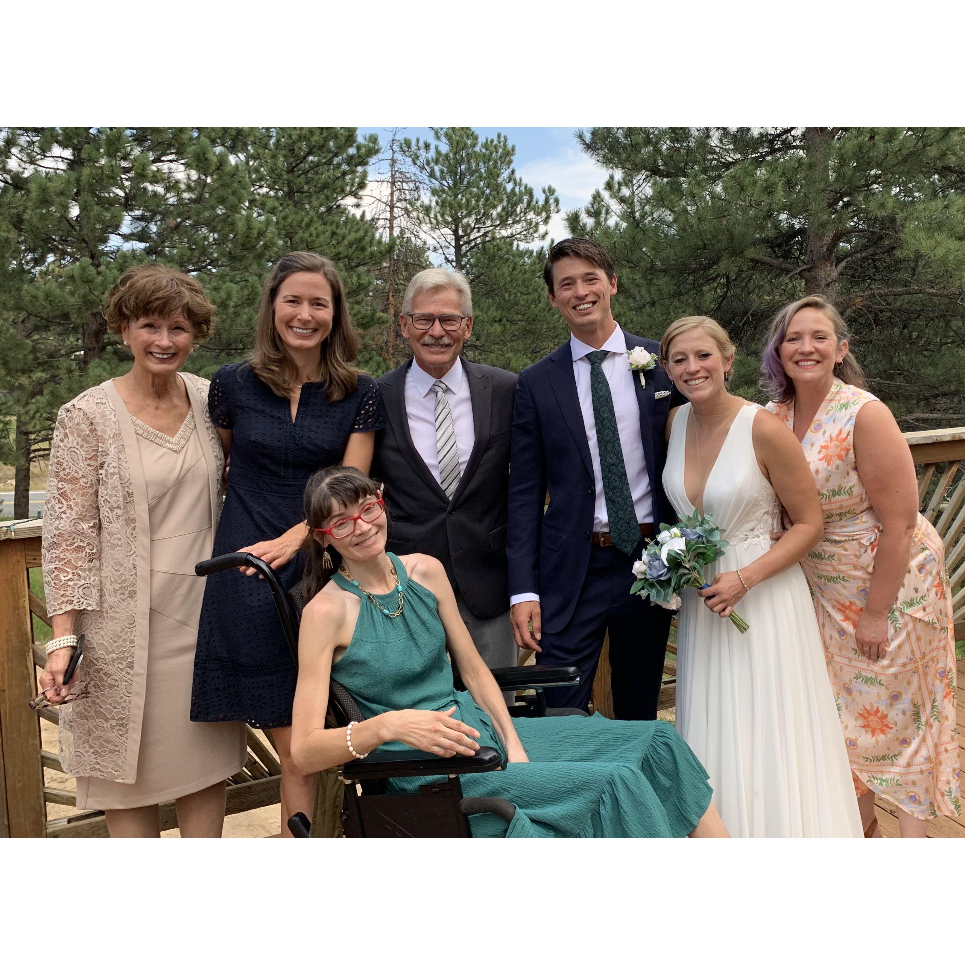 The Sorum family at Jacob and Charlotte Sorum's wedding in Colorado