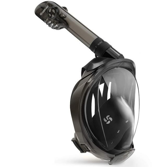 Greatever G2 Full Face Snorkel Mask with Latest Dry Top System,Foldable 180 Degree Panoramic View Snorkeling Mask with Camera Mount,Safe Breathing,Anti-LeakAnti-Fog