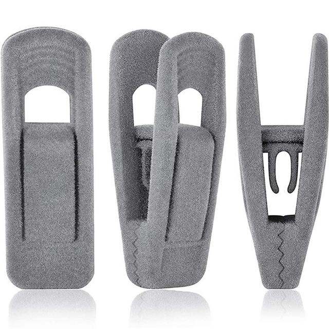 Wonck Grey Velvet Hanger Clips 20 Packs, Pants Hangers Velvet Clips for Velvet Hanger, Strong Finger Clips Perfect for Thin Velvet Hangers