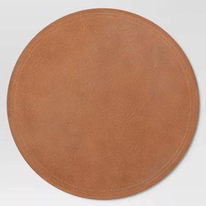 Faux Leather Decorative Charger - Threshold™ Brown