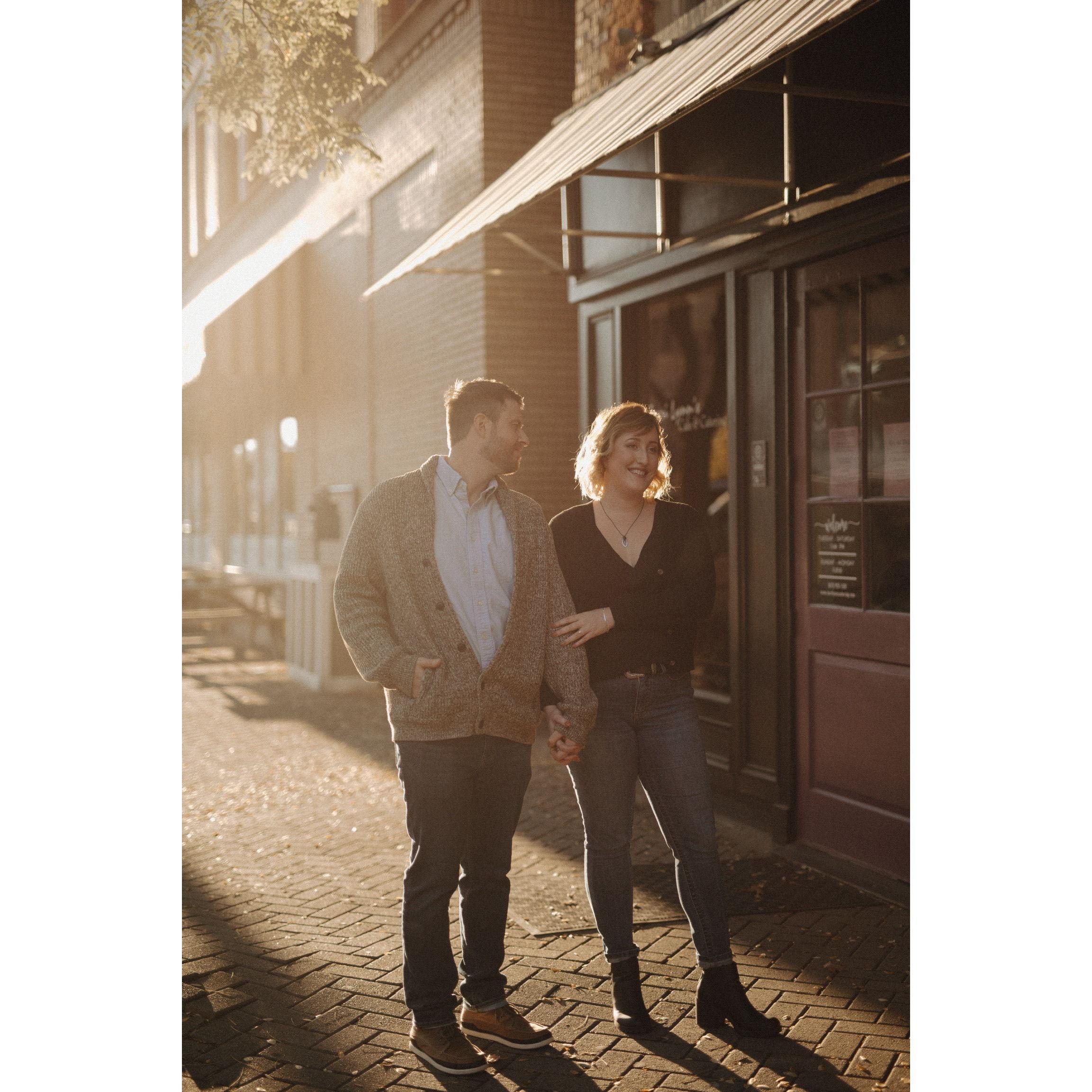 We had our engagement photos done in downtown New Albany. When we first met, Sean lived there--and that's where we fell in love.

Photos by Brizzy Rose & Emma 2022.